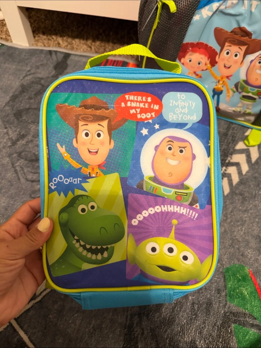 Toy Story Kids Backpack - Blue with Lime Green Accents